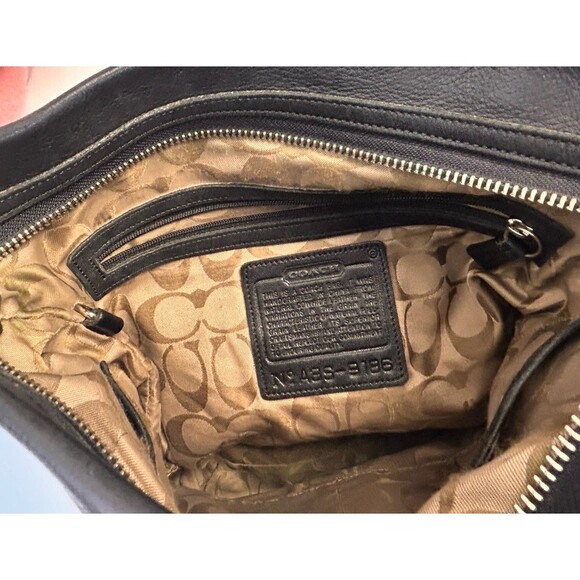 Vintage Coach Legacy Gloved Tan 9186 Black Leather Bucket Shoulder Bag Hobo Soho - Picture 10 of 10